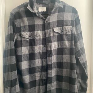 American Eagle Outfitters Black and Gray Checkered Shirt